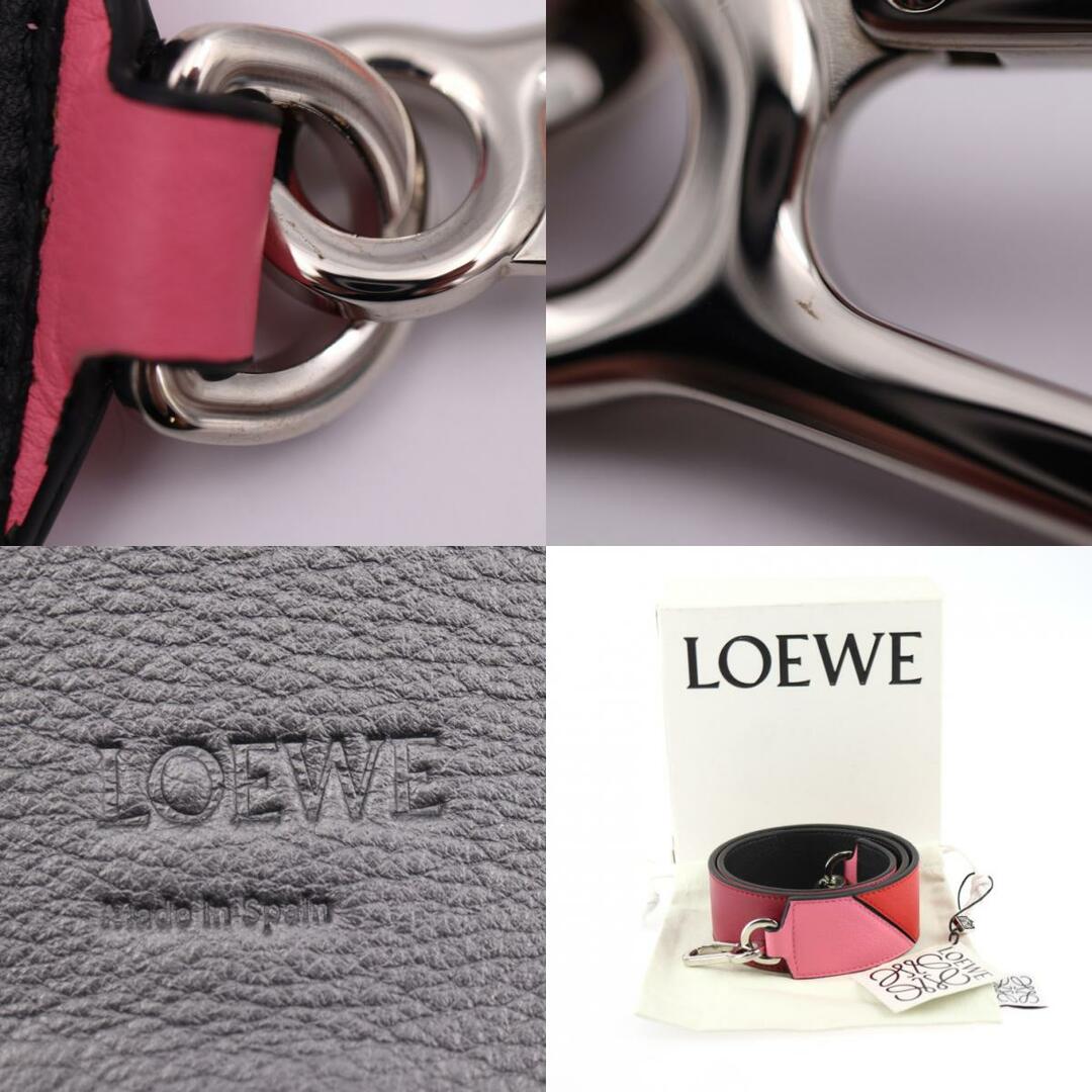 LOEWE(ロエベ)のLOEWE ロエベ  デグレード パズル バンドリエール 90 ショルダーストラップ 125.99UR71   クラシックカーフスキン ピンク×レッド×パープル×ブラック シルバー金具  替えストラップ 【本物保証】 レディースのファッション小物(その他)の商品写真