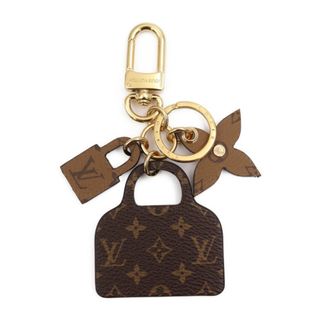 ルイヴィトン(LOUIS VUITTON)のLOUIS VUITTON ルイ ヴィトン モノグラム イリュストレ バックトゥースクール キーホルダー M01309 PVC   ブラウン系 ゴールド金具  キーリング バッグチャーム ビトン 【本物保証】(キーホルダー)