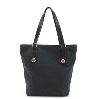 グッチ(Gucci)の極美品 グッチ GGキャンバス 153009 171403 レザー トート バッグ ブラック ショルダー ビジネス A4 メンズ レディース EHM W8-7(トートバッグ)