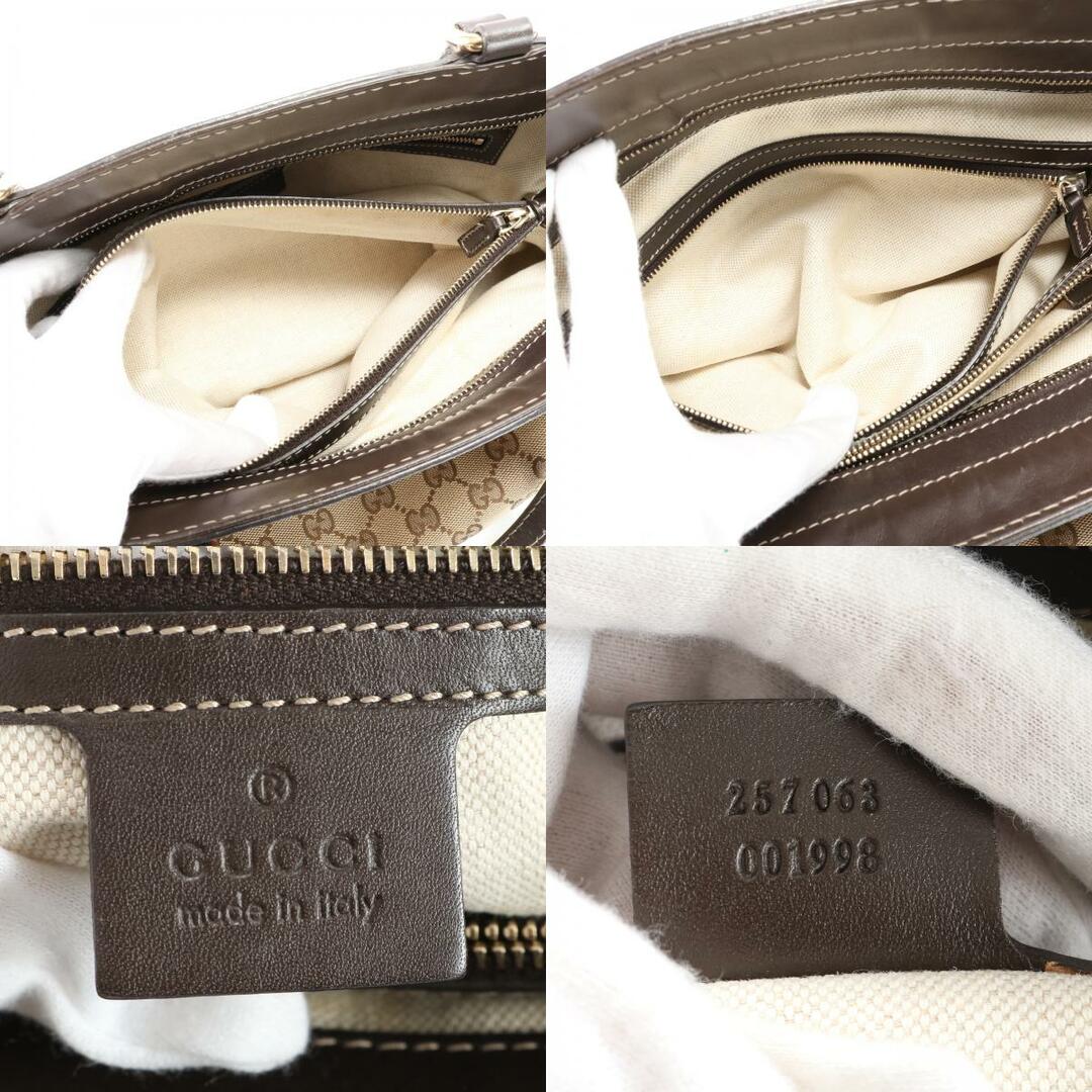 Gucci(グッチ)の美品 グッチ GGキャンバス メイフェア リボン シェリーライン 257063 トート バッグ 肩掛け ショルダー レザー レディース EEM W12-5 レディースのバッグ(トートバッグ)の商品写真