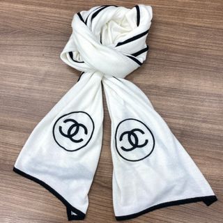 シャネル(CHANEL)の[USED/中古]CHANEL シャネル マフラー・ショール ストール ココマーク ホワイト×ブラック ホワイト ブラック 中古 tdc-000527-4c(マフラー/ショール)