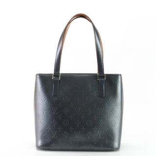 ルイヴィトン(LOUIS VUITTON)の美品 ヴィトン モノグラム マット ストックトン ブルー M55115 レザー トート バッグ 肩掛け ショルダー レディース メンズ EEM W2-5(トートバッグ)