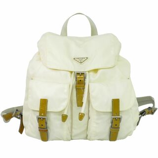 プラダ(PRADA)の本物 プラダ PRADA ヴェラ リュックサック バックパック ナイロン アイボリー B2811 VELA バッグ 中古(リュック/バックパック)