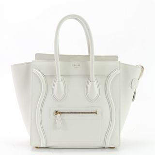 セリーヌ(celine)の美品 セリーヌ ラゲージ マイクロ ショッパー レザー トート バッグ ショルダー ハンド 本革 おしゃれ レディース EEM W12-3(トートバッグ)