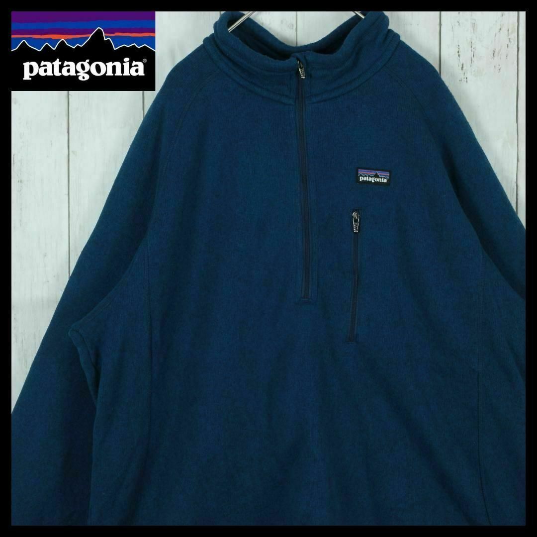 patagonia(パタゴニア)の【希少】パタゴニア スウェット ハーフジップ フリース XL 刺繍ロゴ 入手困難 メンズのトップス(スウェット)の商品写真