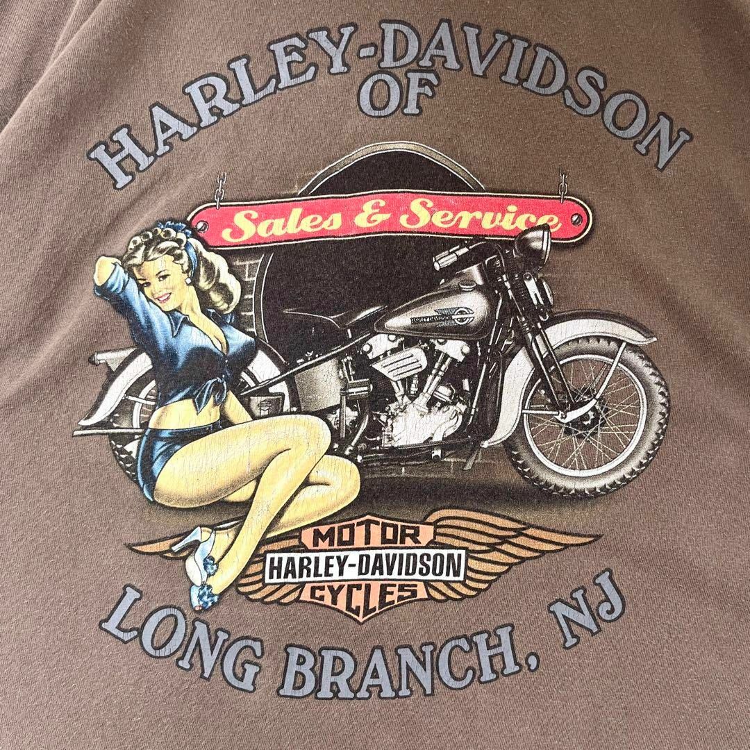 Harley Davidson(ハーレーダビッドソン)の【80s～ ハーレーダビッドソン】USA製 ピンナップガール ポケット Tシャツ メンズのトップス(Tシャツ/カットソー(半袖/袖なし))の商品写真