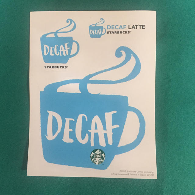 Starbucks Coffee(スターバックスコーヒー)のスタバ DECAF シール ハンドメイドの文具/ステーショナリー(しおり/ステッカー)の商品写真