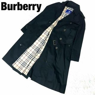 バーバリーブルーレーベル(BURBERRY BLUE LABEL)のバーバリーブルーレーベル　トレンチコート　ブラック　38 ノバチェック　ベルト(トレンチコート)