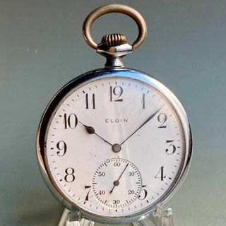 ELGIN - 【動作品】エルジン ELGIN アンティーク 懐中時計 手巻き オープンフェイス