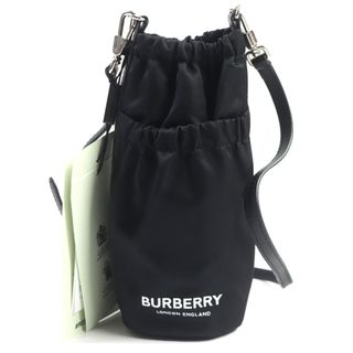 バーバリー(BURBERRY)の未使用品▼BURBERRY バーバリー 80329601 ロゴプリント エコニール ウォーターボトルホルダー レザー使い ポシェット ブラック レディース(その他)