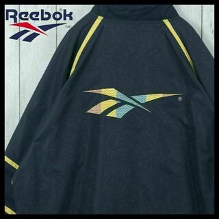 Reebok - 【希少カラー】リーボック 90s ブルゾン ダークネイビー L 刺繍ロゴ 一点物