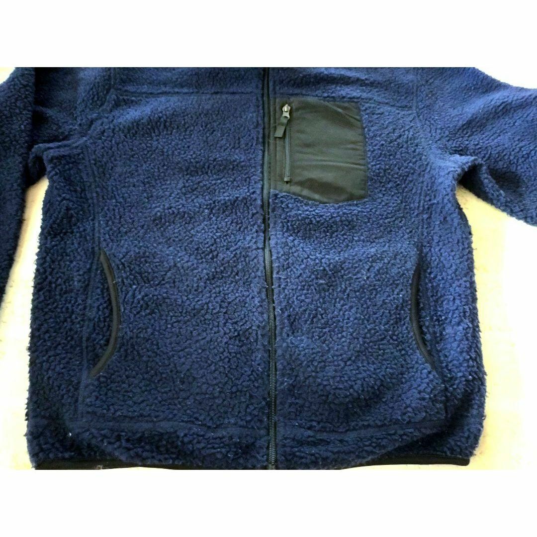Lサイズ　ボアブルゾン ネイビー あったか素材 メンズのジャケット/アウター(ブルゾン)の商品写真