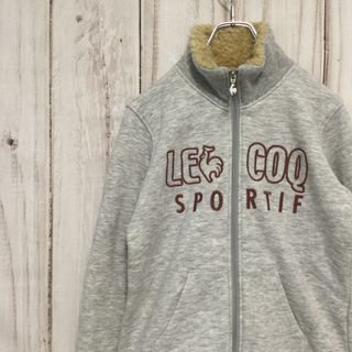 【ルコックスポルティフ ロゴ刺繍フルジップスウェット】 XL グレー 古着