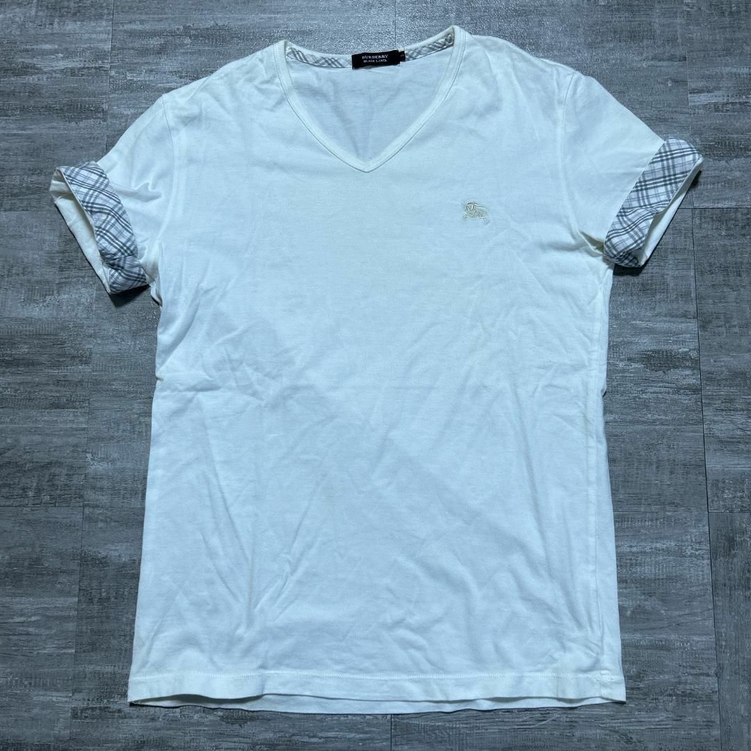 BURBERRY BLACK LABEL(バーバリーブラックレーベル)のBURBERRY バーバリーブラックレーベル VネックTシャツ ノバチェック 3 メンズのトップス(Tシャツ/カットソー(半袖/袖なし))の商品写真