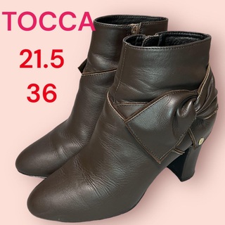 トッカ(TOCCA)のTOCCA リボンショートブーツ ブラウン 36 (22〜23)(ブーツ)