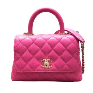 シャネル(CHANEL)の　シャネル CHANEL ココハンドルXXS AS2215 ピンク カーフ キャビアスキン レディース ショルダーバッグ(ショルダーバッグ)