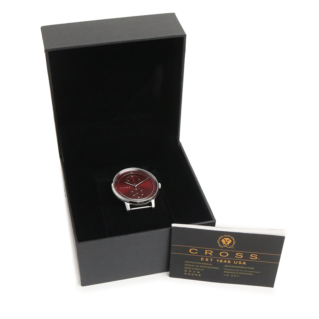 CROSS(クロス)のクロス RADIAL ラジアル 選べるベルト付き 付け替え カスタム クォーツ 腕時計（ベルト代込）シルバー レッド 赤 CR8037-03 CROSS（未使用　展示品） メンズの時計(腕時計(アナログ))の商品写真