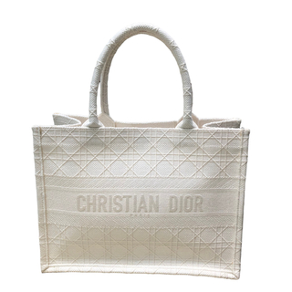 クリスチャンディオール(Christian Dior)の　クリスチャン・ディオール Christian Dior ブックトートミディアム ホワイト キャンバス ユニセックス トートバッグ(トートバッグ)