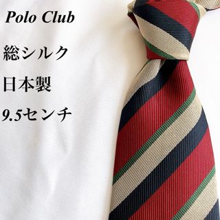 Polo Club - 美品★Polo Club★レッド★レジメンタル★シルク★日本製★ネクタイ★9.5