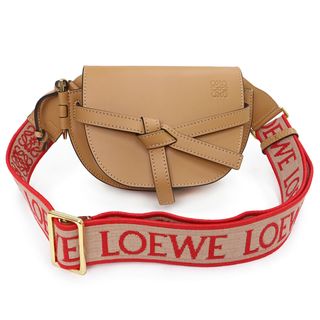 ロエベ(LOEWE)のロエベ ゲートデュアル ミニ ショルダーバッグ 斜め掛け ソフトカーフ レザー ジャカード ウォームデザート ブラウン 茶 ゴールド金具 A650N46X13 LOEWE（未使用　展示品）(ショルダーバッグ)