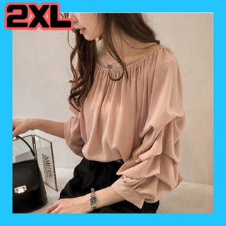 2XL ピンク トップス レディース レディースファッション 新品 ブラウス(シャツ/ブラウス(長袖/七分))
