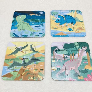 4種類のパズルセット 6・9・12・16ピース　知育玩具　幼児向け　恐竜(知育玩具)