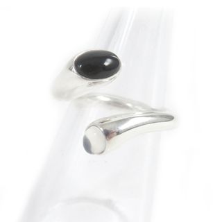 極美品□Georg Jensen ジョージジェンセン 263 SV925 カーニバル ムーンストーン オニキス リング・指輪 シルバー 9号 総重量7.4g レディース