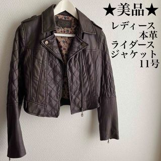 【美品】レディース ライダースジャケット 春秋アウター(ライダースジャケット)