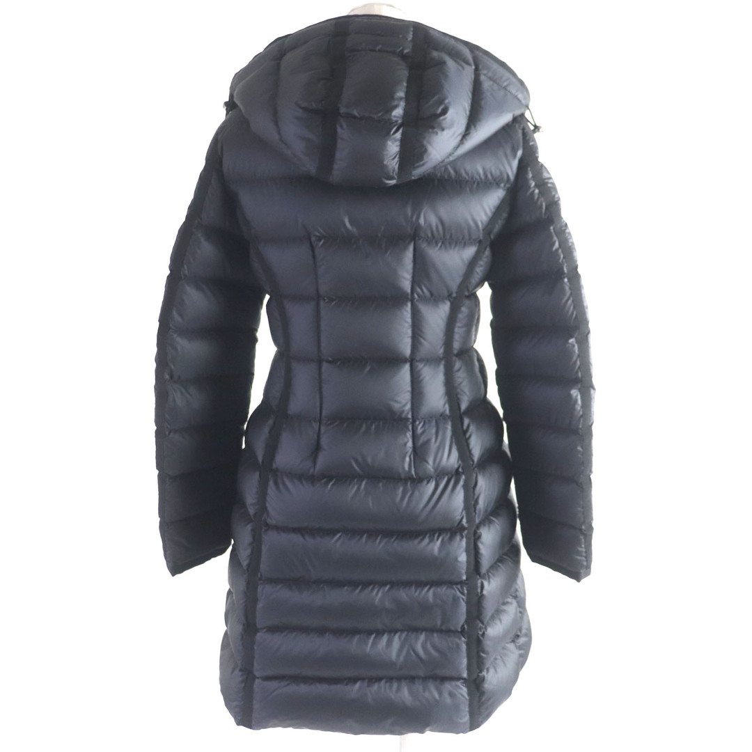 MONCLER(モンクレール)の美品□MONCLER モンクレール HERMINE ナイロン ダウン WZIP ロゴワッペン付き フーデッド ダウンジャケット ダウンコート ブラック 0 レディースオススメ レディースのジャケット/アウター(ダウンジャケット)の商品写真