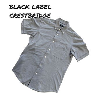 ブラックレーベルクレストブリッジ(BLACK LABEL CRESTBRIDGE)のブラックレーベルクレストブリッジ　半袖シャツ　シアサッカー　ストライプ　グレーM(シャツ)