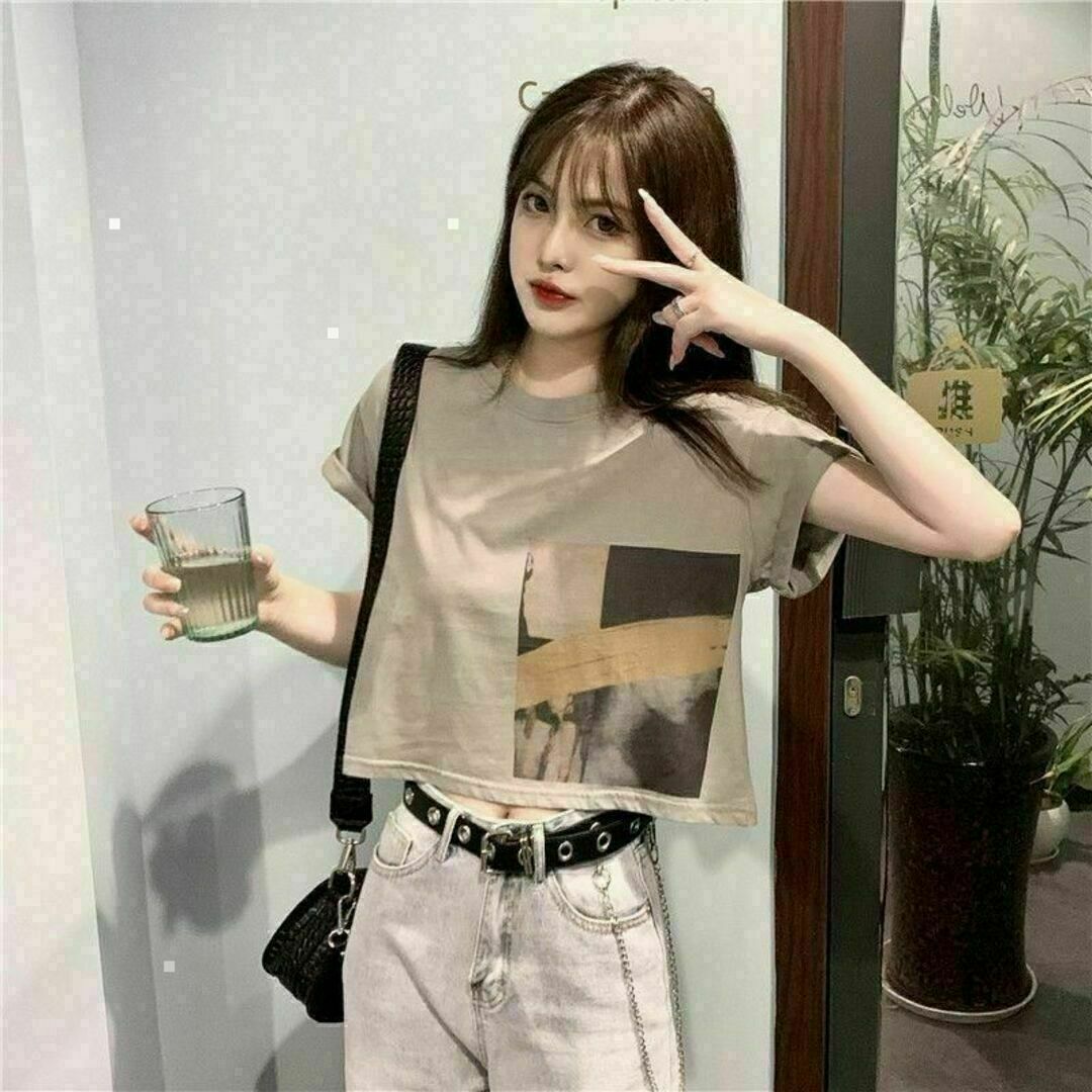レディース クロップド丈 ショート丈 トップス *白 Tシャツ レディース クロップド丈 ショート丈 トップス *白 Tシャツ