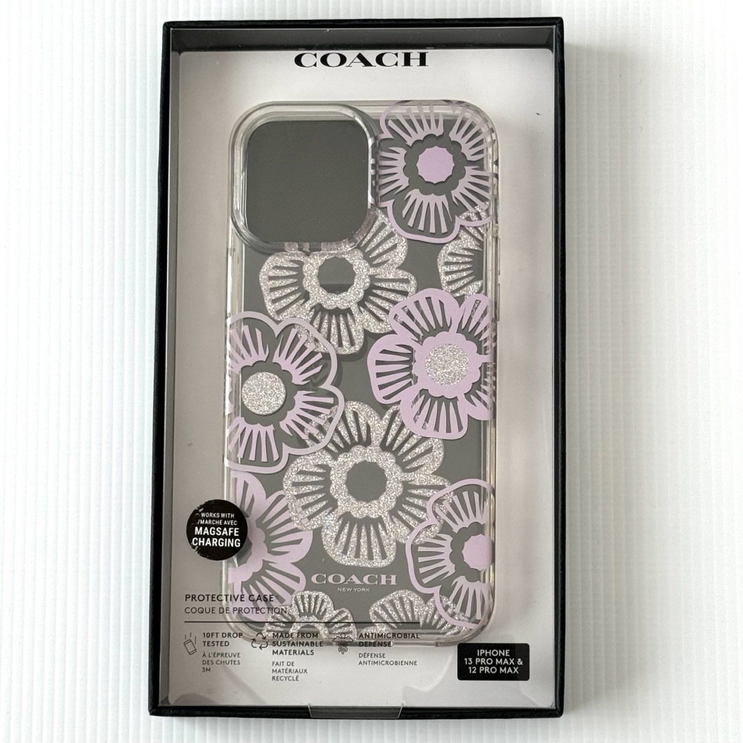 COACH(コーチ)のコーチ Coach パープルローズ iPhone12/13 ProMax ケース スマホ/家電/カメラのスマホアクセサリー(iPhoneケース)の商品写真