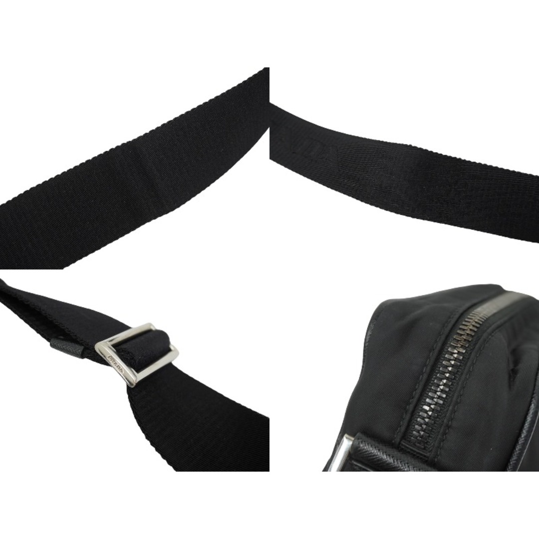 PRADA(プラダ)のPRADA プラダ ショルダーバッグ トライアングルロゴ 2VH048 ナイロン サフィアーノレザー ブラック シルバー金具 美品 中古 62201 レディースのバッグ(ハンドバッグ)の商品写真