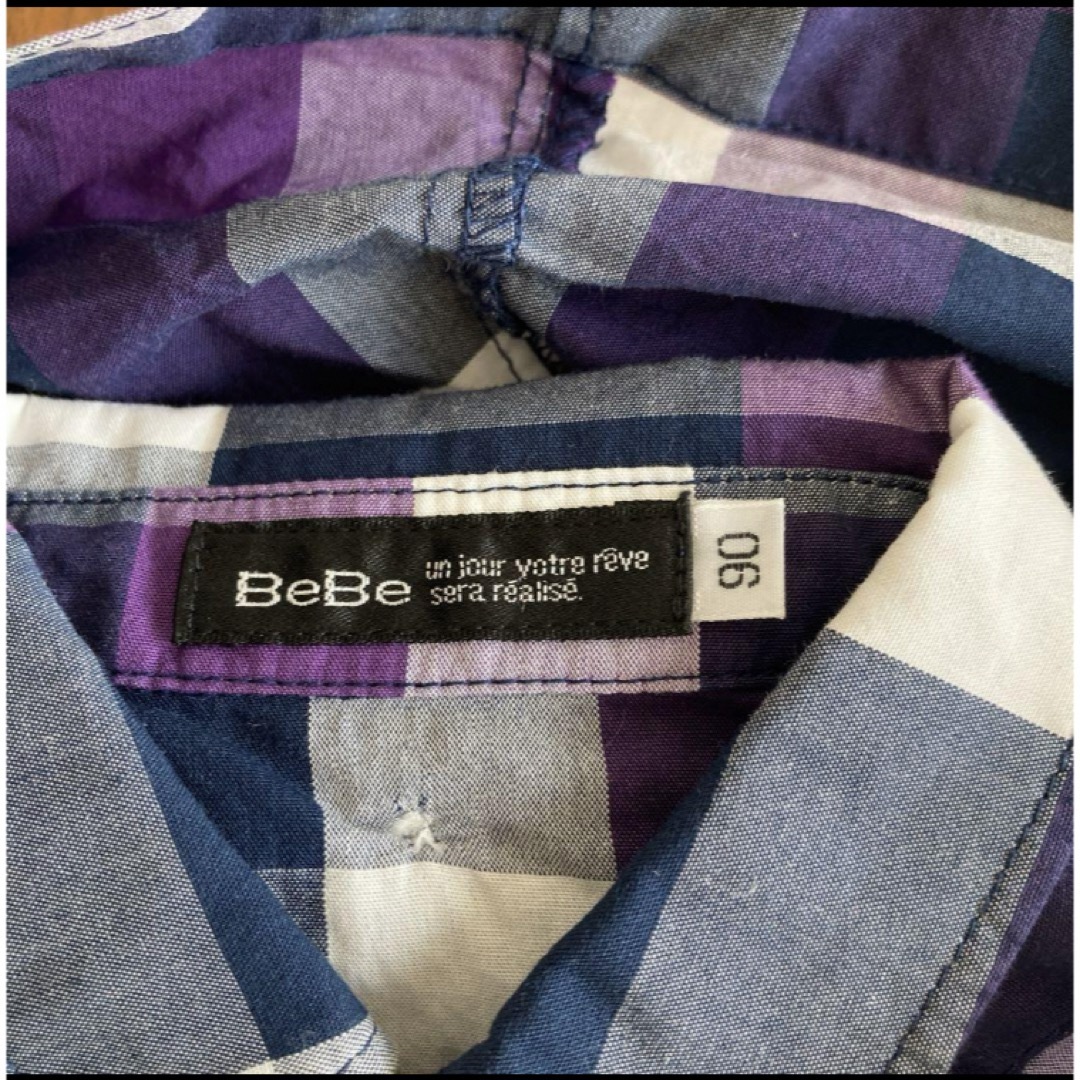 【BeBe】チェックシャツ　90 キッズ/ベビー/マタニティのキッズ服男の子用(90cm~)(ブラウス)の商品写真