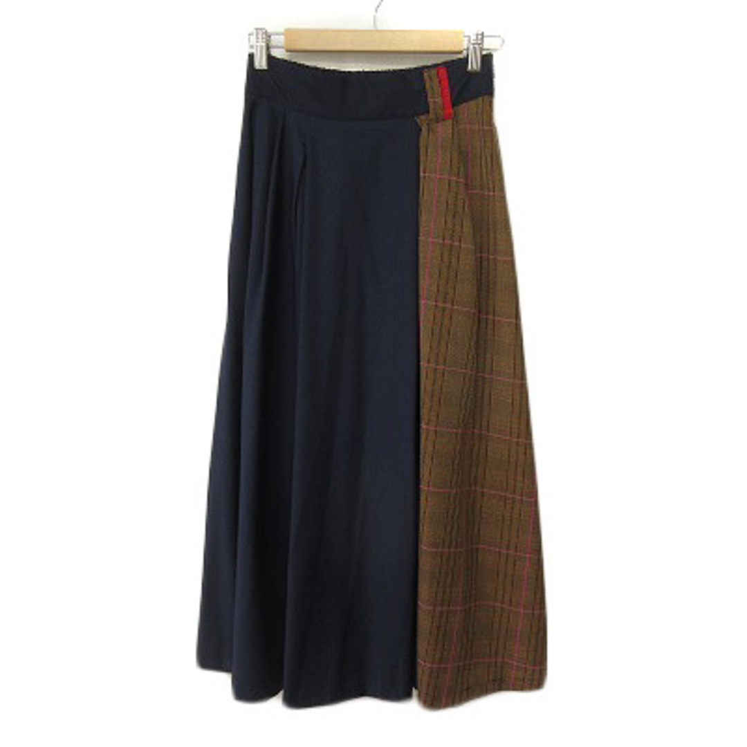 other(アザー)のTRANOI. トラノイ チェックパネルスカート 1 茶 ブラウン レディースのスカート(ロングスカート)の商品写真
