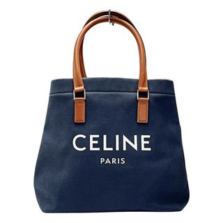 セリーヌ(celine)の☆☆CELINE セリーヌ ホリゾンタル カバ プリント トートバッグ 192162CSU.07AT ネイビー キャンバス×レザー レディース(トートバッグ)