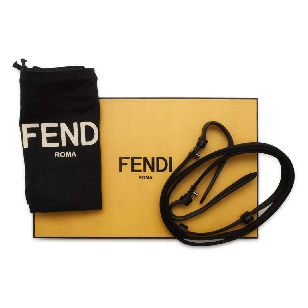FENDI(フェンディ)のフェンディ ポシェット バケット フォンポーチ シルク サテン レザー 7AS142 FENDI ショルダバッグ 黒 レディースのバッグ(ショルダーバッグ)の商品写真