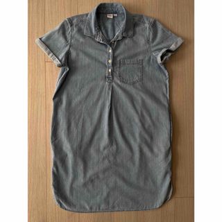 ギャップ(GAP)のGAP デニムシャツワンピース ロングシャツ M(ひざ丈ワンピース)