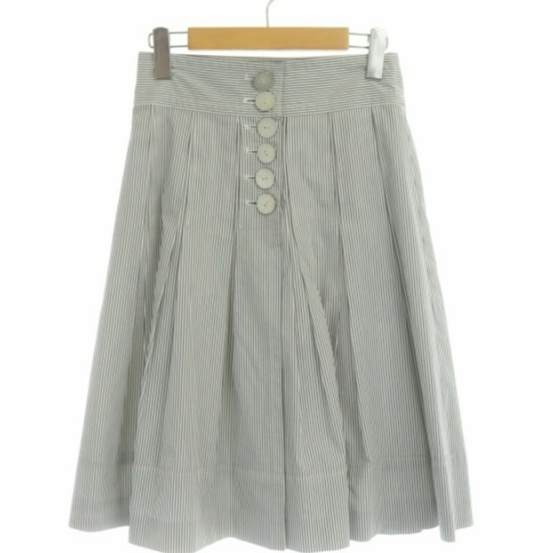 MISS J(ミスジェイ)のタグ付き！MISS J ストライプタックフレアスカート レディースのスカート(ひざ丈スカート)の商品写真