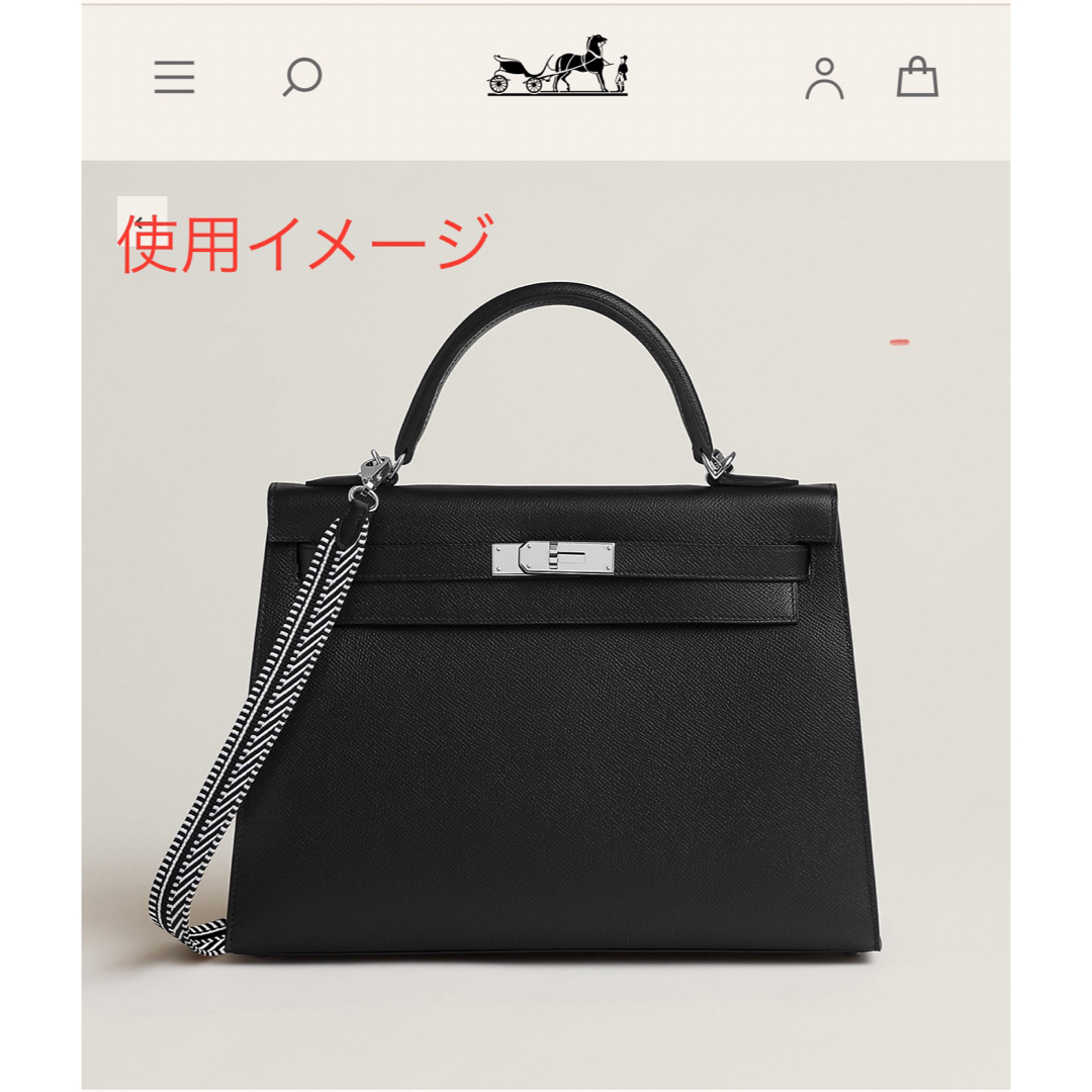 Hermes(エルメス)のエルメス バンドリエール 25mm 105cm サングル カヴァル 黒白シルバー レディースのバッグ(ショルダーバッグ)の商品写真