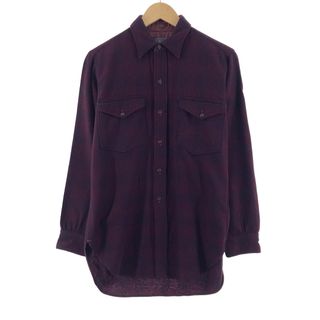 ペンドルトン(PENDLETON)の古着 50年代 ペンドルトン PENDLETON チェック柄 長袖 ウールシャツ メンズM ヴィンテージ /eaa385329(シャツ)