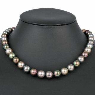 タサキ(TASAKI)のタサキ TASAKI ネックレス シルバー パール 9.0-11.0mm SV金具 黒蝶真珠 マルチカラー レディース【中古】(ネックレス)