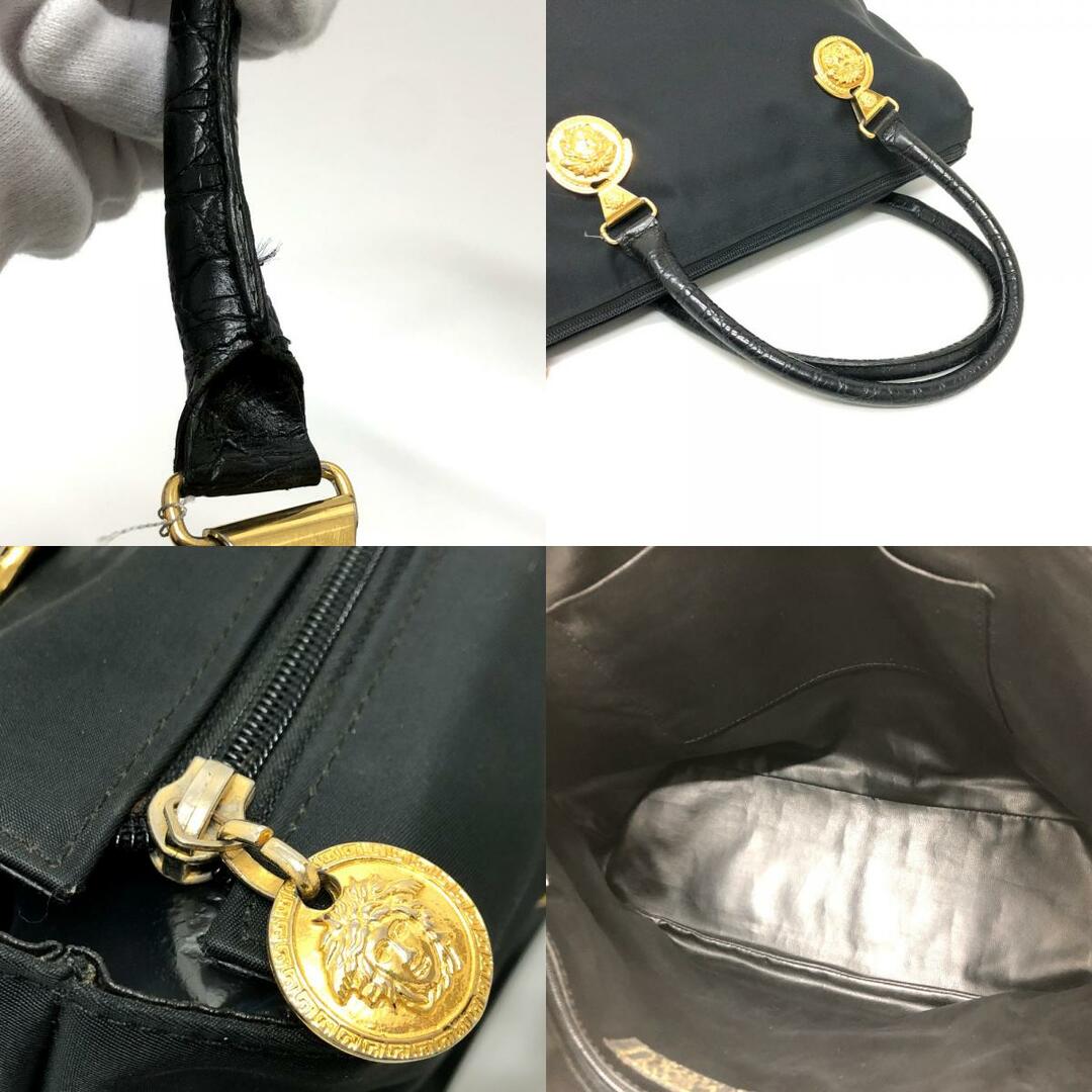 VERSACE(ヴェルサーチ)のヴェルサーチ VERSACE メデューサ ハンドバッグ トートバッグ ナイロン/レザー ブラック レディースのバッグ(トートバッグ)の商品写真