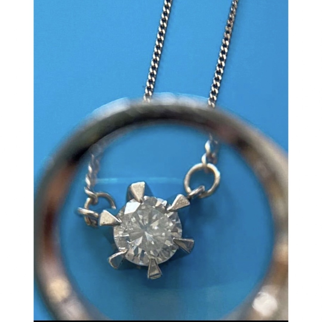 Pt850     1粒ダイヤモンド    ネックレス　0.33ct レディースのアクセサリー(ネックレス)の商品写真