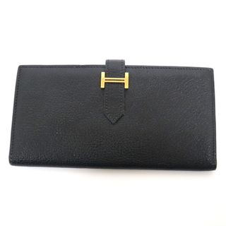 エルメス(Hermes)の【HERMES】エルメス ベアンスフレ ゴールド金具 シェーブル ブラック □I刻印/tg1356(財布)