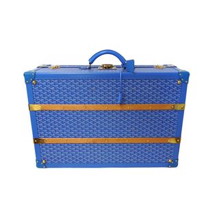 ゴヤール(GOYARD)の極美品 GOYARD ゴヤール パラス トランクケース ヘリンボーン柄 オーダー品 レザー ブルー 中古 62237(トラベルバッグ/スーツケース)