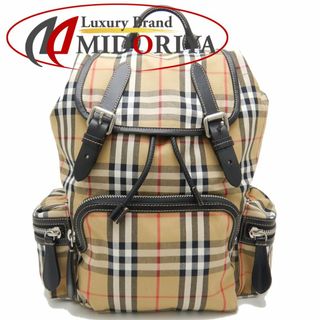 BURBERRY - BURBERRY バーバリー 40759731 リュック・バックパック ノバチェック コットンキャンバスxレザー ベージュ/251642【中古】