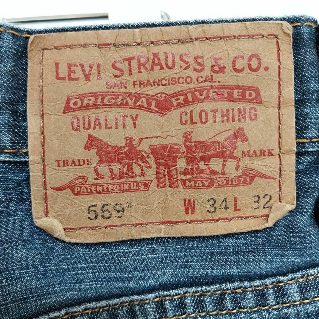 Levi's(リーバイス)のリーバイス569 Levis W34 ダークブルーデニム 青 パンツ 8500 メンズのパンツ(デニム/ジーンズ)の商品写真
