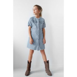 ZARA KIDS - ZARA キッズ　ワンピース　デニムワンピース　128