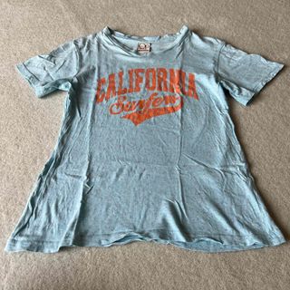 オーシャンパシフィック(OCEAN PACIFIC)のOP オーピー キッズ 140 水色 プリント オレンジ  Tシャツ Vネック(Tシャツ/カットソー)